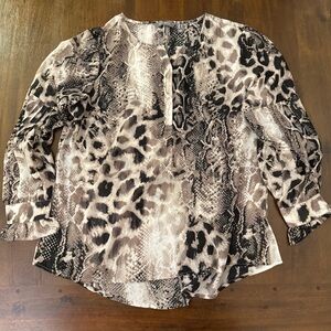 Lisa Rinna Collection Snakeskin and Leopard‎ Print Blouse